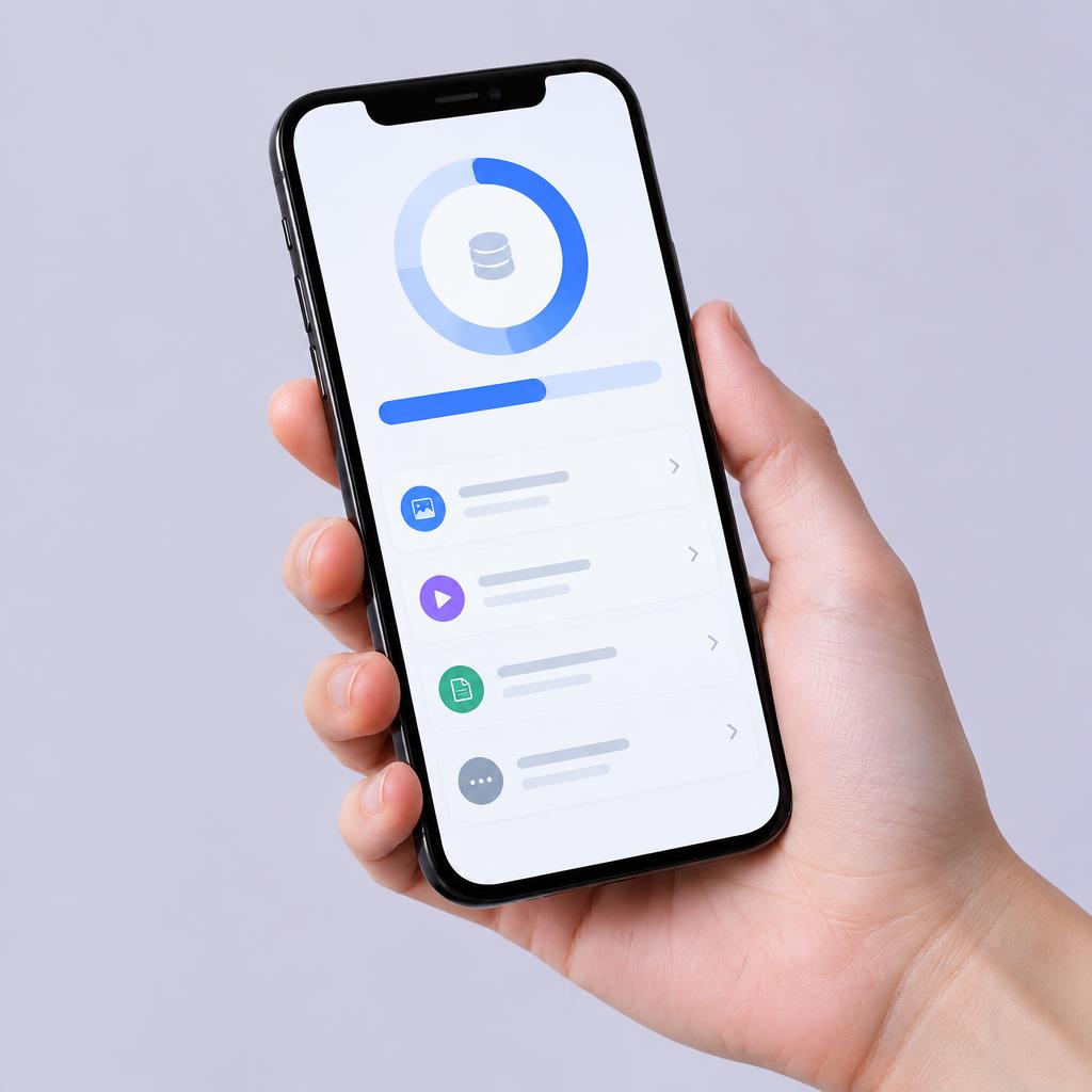 Smartphone mit Speicherübersicht